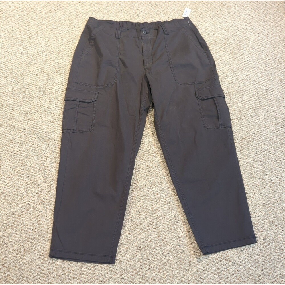 Old Navy OG Chino Pants Mens XL Grey Cargo Pockets Elastic Waist